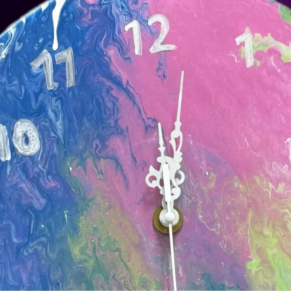 Blue and Pink Artistic Wall‎ Clock